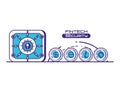 Financial technology security icons Royalty Free Stock Photo