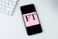 Financial Times app logo on a smartphone screen Royalty Free Stock Photo