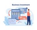 financial tools for efficient business investment. Flat vector illustration