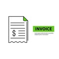 Financial transaction document invoice representation Royalty Free Stock Photo