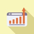 Financial web graph icon flat vector. Discount rate