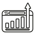 Financial web graph icon outline vector. Discount rate