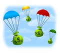 Financial Windfall Parachutes Royalty Free Stock Photo