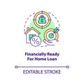 Financially ready for home loan concept icon