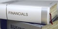 Financials Concept on Book Title. 3D. Royalty Free Stock Photo