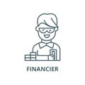 Financier vector line icon, linear concept, outline sign, symbol