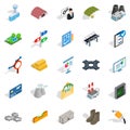 Financing of project icons set, isometric style Royalty Free Stock Photo