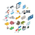 Financing of project icons set, isometric style Royalty Free Stock Photo