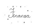 Finanza phrase handwritten with a calligraphy brush. Finance in italian. Modern brush calligraphy. Isolated word black