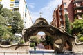 Finca Miralles gate by Antoni Gaudi, Sarria, Barcelona, Catalonia, Spain Royalty Free Stock Photo