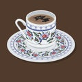 Turkish Coffee in a Fincan Cup Vector Illustration