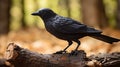Eco-friendly Crow Statue In The Woods: A Captivating Blend Of Artistry