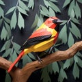 Diy Finch Paper Craft With Polygon Design Royalty Free Stock Photo