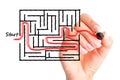 Find a better solution or shortcut concept with maze and shape