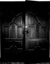 Dark wooden door Royalty Free Stock Photo