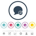 Find blog comment flat color icons in round outlines