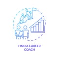 Find career coach blue gradient concept icon