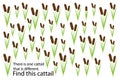 Find cattail that different, education puzzle game for children, preschool worksheet activity for kids, task for the development