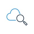 Find Cloud Logo Icon. Line art vector Royalty Free Stock Photo