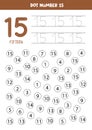 Find and color number 15. Math game for kids