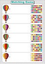 Find the color sequence of the air balloon. visual perception worksheet for kids