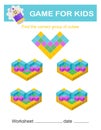 Find the correct group of cubes. Logical game. Educational material for kids. Printable worksheet