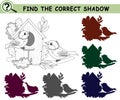 Find the correct shadow of birds, bird house, leaves and flowers.