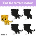 Find the correct shadow. Education developing worksheet. Matching game for kids. Activity page. Puzzle for children. Riddle for Royalty Free Stock Photo
