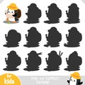 Find the correct shadow, education game for children, Cute Penguin traveler go hiking