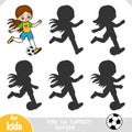 Find the correct shadow, education game for children, Football player girl