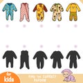 Find the correct shadow, education game for children, Set of sleepwear