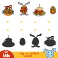 Find the correct shadow, education game, Easter items