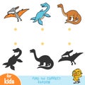 Find the correct shadow, education game. Set of reptiles