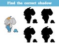 Find the correct shadow (elephant and toy) Royalty Free Stock Photo