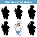 Find the correct shadow, game for children, Chef Royalty Free Stock Photo