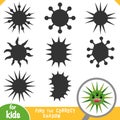 Find the correct shadow, game for children, Cute bacteria and virus character