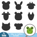 Find the correct shadow, game for children, Frog Royalty Free Stock Photo