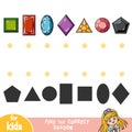 Find the correct shadow, game for children, Gemstones