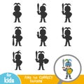 Find the correct shadow, game for children, Knight Royalty Free Stock Photo