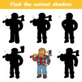 Find the correct shadow, game for children, Lumberjack Royalty Free Stock Photo