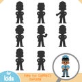 Find the correct shadow, game for children, Police officer