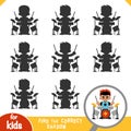 Find the correct shadow, game for children, Rock drummer