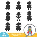 Find the correct shadow, game for children, Superhero