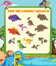 Find the correct shadow game template of dinosaur