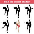 Find the correct shadow, The gymnast girl