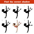 Find the correct shadow, The gymnast and juggling clubs