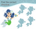 Find the correct shadow mermaid with blue hair vector