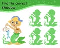 Find the correct shadow mermaid boy vector