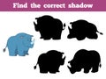 Find the correct shadow (rhino) Royalty Free Stock Photo