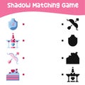 Find the correct shadow with Valentine theme Royalty Free Stock Photo